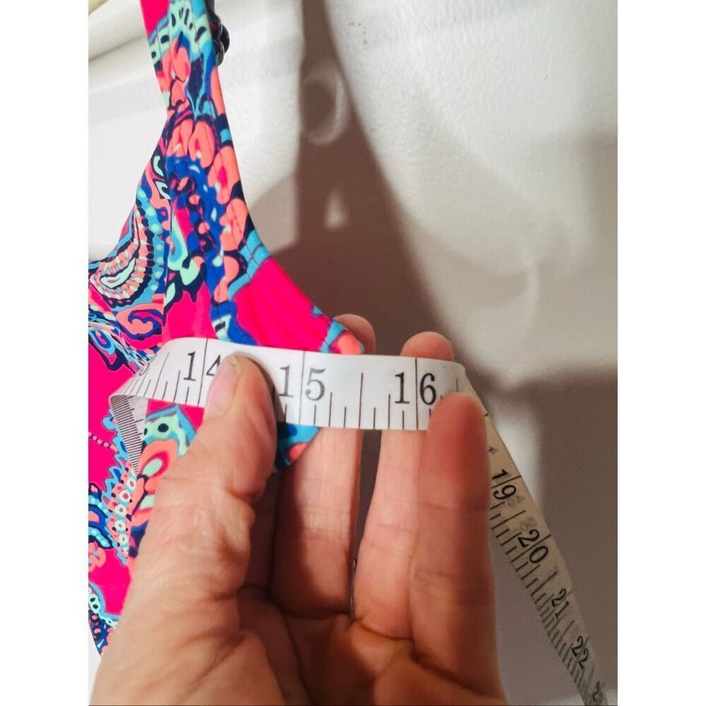 Talbots Hot Pink Paisley Tankini Top Side Ruching Size 8 Underwires No Padding - Picture 2 of 10